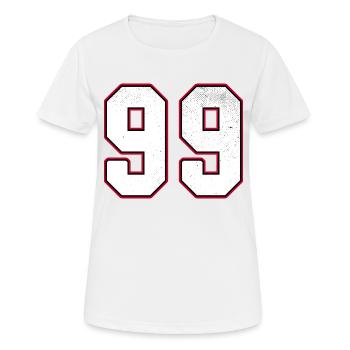Numéro quatre-vingt-dix neuf - 99 Classic Vintage Sport - T-shirt respirant Femme - blanc - Devant - AI Model Female 172 dark (172cm)