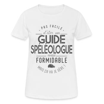 cadeau guide spéléologue formidable métier guide - T-shirt respirant Femme - blanc - Devant - AI Model Female 172 dark (172cm)