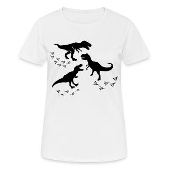 Dinosaure Dino - T-shirt respirant Femme - blanc - Devant - AI Model Female 172 dark (172cm)