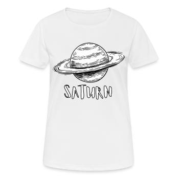 Saturn - Frauen T-Shirt atmungsaktiv - Weiß - Vorne - AI Model Female 172 dark (172cm)