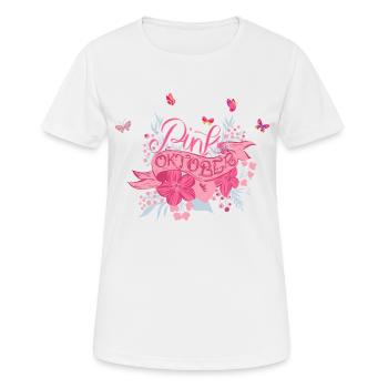 Oktober rosa - Frauen T-Shirt atmungsaktiv - Weiß - Vorne - AI Model Female 172 dark (172cm)