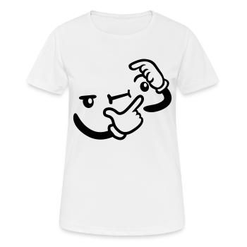 Conception de réflexion visage - T-shirt respirant Femme - blanc - Devant - AI Model Female 172 dark (172cm)