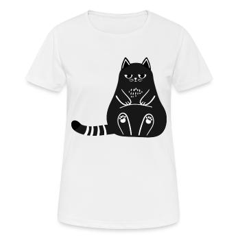 Schwarze Katze schwarz - Frauen T-Shirt atmungsaktiv - Weiß - Vorne - AI Model Female 172 dark (172cm)