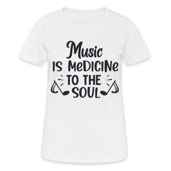Music is medicine to the - Women's Breathable T-Shirt - white - Front - AI Model Female 172 dark (172cm)