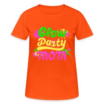 Maman de partie de lueur - T-shirt respirant Femme - orange néon - Devant - AI Model Female 172 dark (172cm)