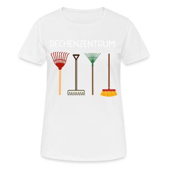 Lustiges Rechenzentrum Gärtner Garten Besen Design - Frauen T-Shirt atmungsaktiv - Weiß - Vorne - AI Model Female 172 dark (172cm)