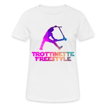 Freestyle-Roller - Frauen T-Shirt atmungsaktiv - Weiß - Vorne - AI Model Female 172 dark (172cm)