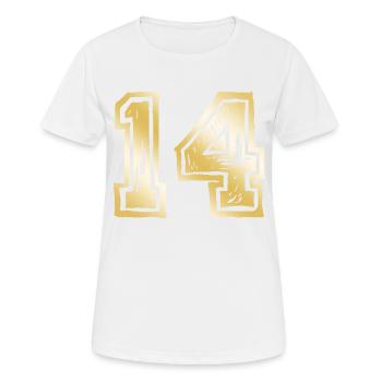 14 Nombre d’or - T-shirt respirant Femme - blanc - Devant - AI Model Female 172 dark (172cm)