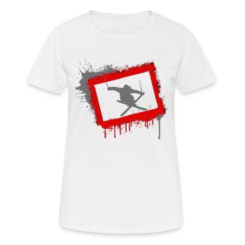 Ski acrobatique Ski - T-shirt respirant Femme - blanc - Devant - AI Model Female 172 dark (172cm)