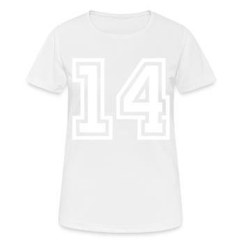14 Zahl symbol - Frauen T-Shirt atmungsaktiv - Weiß - Vorne - AI Model Female 172 dark (172cm)