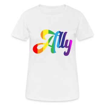 Allié- LGBTQ+ - T-shirt respirant Femme - blanc - Devant - AI Model Female 172 dark (172cm)