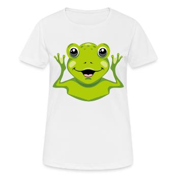 Grenouille chanceuse - T-shirt respirant Femme - blanc - Devant - AI Model Female 172 dark (172cm)
