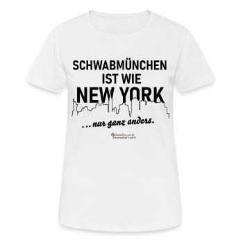 Schwabmünchen - Frauen T-Shirt atmungsaktiv - Weiß - Vorne - AI Model Female 172 dark (172cm)