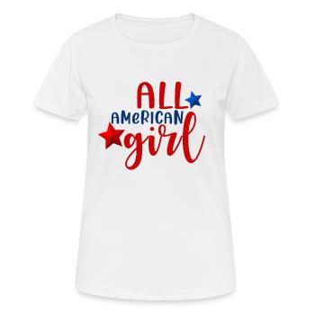 all american girl 4th Of July America - Women's Breathable T-Shirt - white - Front - AI Model Female 172 dark (172cm)