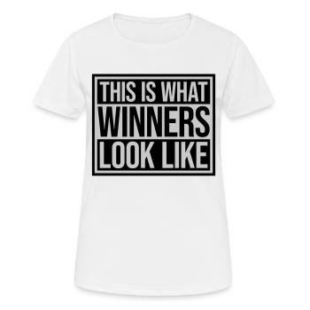 À quoi ressemblent les gagnants - T-shirt respirant Femme - blanc - Devant - AI Model Female 172 dark (172cm)