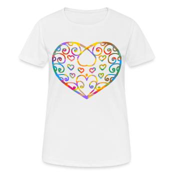 Cœur - T-shirt respirant Femme - blanc - Devant - AI Model Female 172 dark (172cm)
