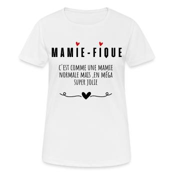 Mamie-fique mamie magnifique - T-shirt respirant Femme - blanc - Devant - AI Model Female 172 dark (172cm)