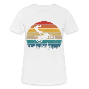 Motorcross Vintage Cadeau Enduro - T-shirt respirant Femme - blanc - Devant - AI Model Female 172 dark (172cm)