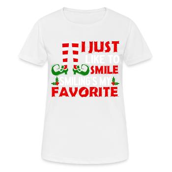 4 J’aime juste sourire en souriant mon préféré - T-shirt respirant Femme - blanc - Devant - AI Model Female 172 dark (172cm)