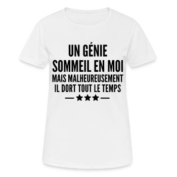 un génie sommeil en moi - T-shirt respirant Femme - blanc - Devant - AI Model Female 172 dark (172cm)