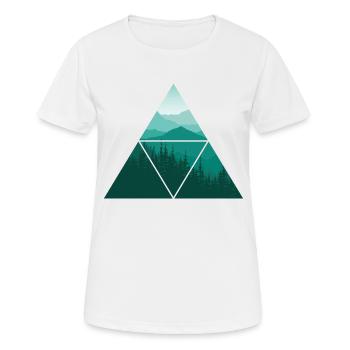Géométrie forestière Triangle Nature - T-shirt respirant Femme - blanc - Devant - AI Model Female 172 dark (172cm)