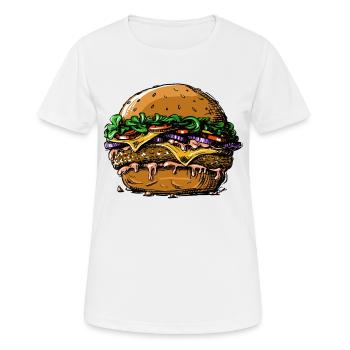 Burger - Frauen T-Shirt atmungsaktiv - Weiß - Vorne - AI Model Female 172 dark (172cm)