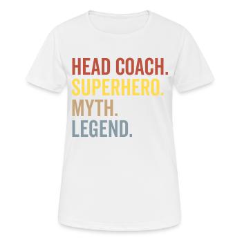 Entraîneur-chef Superhero Myth Legend - T-shirt respirant Femme - blanc - Devant - AI Model Female 172 dark (172cm)