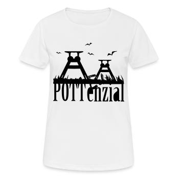 Echt Pottenzial - Frauen T-Shirt atmungsaktiv - Weiß - Vorne - AI Model Female 172 dark (172cm)