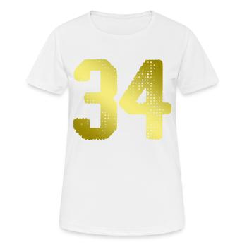 Maillot 34 Numéro - T-shirt respirant Femme - blanc - Devant - AI Model Female 172 dark (172cm)