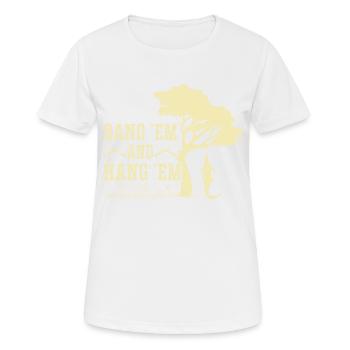 Alligator Hunter, Bang Em Hang Em, Crocodile Gator - Frauen T-Shirt atmungsaktiv - Weiß - Vorne - AI Model Female 172 dark (172cm)