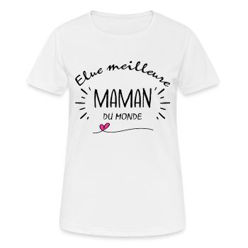 idée cadeau original pour la fête des meres - T-shirt respirant Femme - blanc - Devant - AI Model Female 172 dark (172cm)