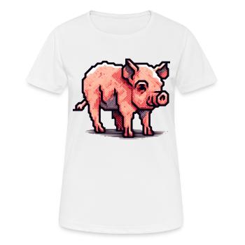 Minimaliste beau petit cochon - T-shirt respirant Femme - blanc - Devant - AI Model Female 172 dark (172cm)