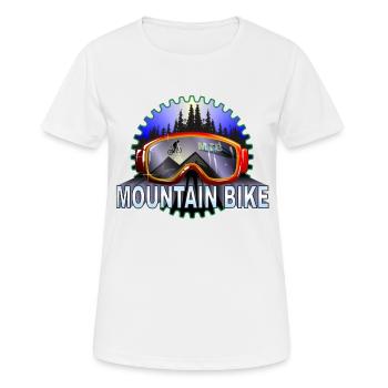Mountainbike Brille MTB - Frauen T-Shirt atmungsaktiv - Weiß - Vorne - AI Model Female 172 dark (172cm)