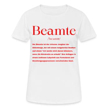 Beamte Definition - Frauen T-Shirt atmungsaktiv - Weiß - Vorne - AI Model Female 172 dark (172cm)