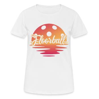 Floorball Unihockey FLOORBALL Floorball-FREIZEIT - Frauen T-Shirt atmungsaktiv - Weiß - Vorne - AI Model Female 172 dark (172cm)