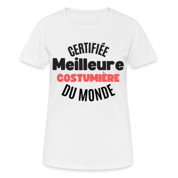 certifiée meilleure costumière du monde - T-shirt respirant Femme - blanc - Devant - AI Model Female 172 dark (172cm)