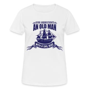 Old man sail boat - Frauen T-Shirt atmungsaktiv - Weiß - Vorne - AI Model Female 172 dark (172cm)