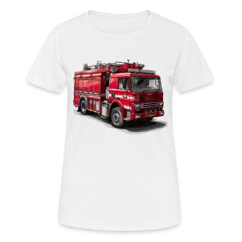 Combattre les incendies avec des camions de pompiers - T-shirt respirant Femme - blanc - Devant - AI Model Female 172 dark (172cm)