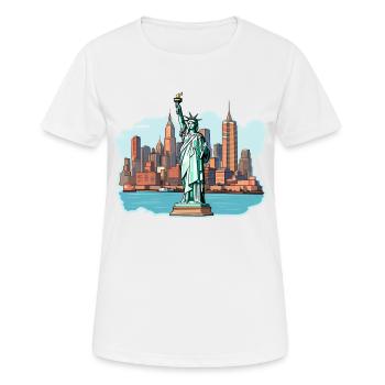 NY City - Frauen T-Shirt atmungsaktiv - Weiß - Vorne - AI Model Female 172 dark (172cm)