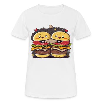 Trio de biscuits Burgers - T-shirt respirant Femme - blanc - Devant - AI Model Female 172 dark (172cm)