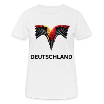 DEUTSCHLAND - Frauen T-Shirt atmungsaktiv - Weiß - Vorne - AI Model Female 172 dark (172cm)