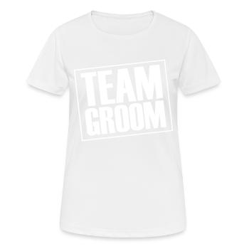 Team Groom Wedding Saying - Women's Breathable T-Shirt - white - Front - AI Model Female 172 dark (172cm)