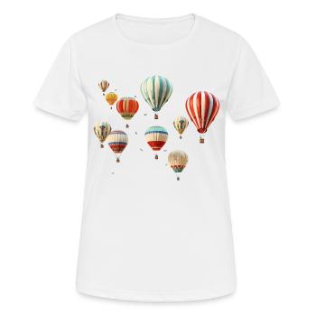 Heißluftballons schweben dort oben! - Frauen T-Shirt atmungsaktiv - Weiß - Vorne - AI Model Female 172 dark (172cm)