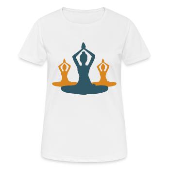 10 Siddhasana ou Achievement Yoga | Or-Rubis - T-shirt respirant Femme - blanc - Devant - AI Model Female 172 dark (172cm)