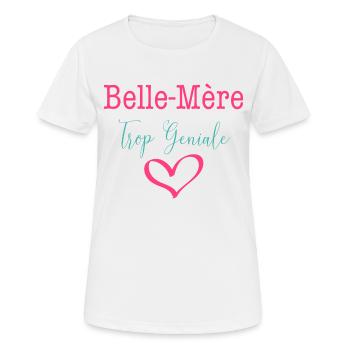 Belle Mère trop geniale - T-shirt respirant Femme - blanc - Devant - AI Model Female 172 dark (172cm)