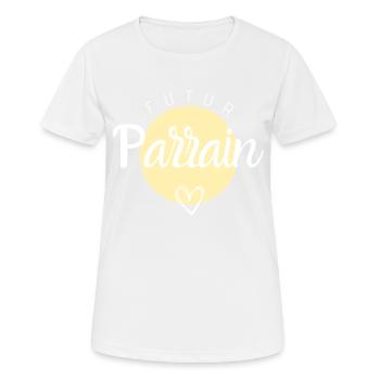 Futur parrain - T-shirt respirant Femme - blanc - Devant - AI Model Female 172 dark (172cm)