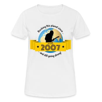 16. Geburtstag fait vibrer cette planète depuis 12/2007 - T-shirt respirant Femme - blanc - Devant - AI Model Female 172 dark (172cm)