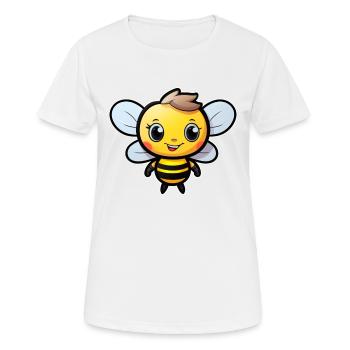 Bienchen fröhlich - Frauen T-Shirt atmungsaktiv - Weiß - Vorne - AI Model Female 172 dark (172cm)