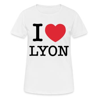 Ich liebe Lyon | Lyon | I Herz Lyon | Frankreich - Frauen T-Shirt atmungsaktiv - Weiß - Vorne - AI Model Female 172 dark (172cm)