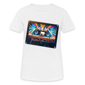 Cassette vintage avec représentation de concert - T-shirt respirant Femme - blanc - Devant - AI Model Female 172 dark (172cm)